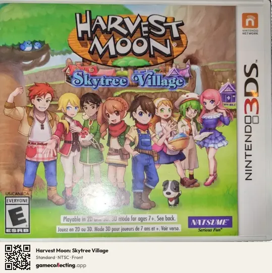 Harvest Moon: Skytree Village Nintendo 3DS, NTSC box front
