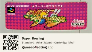 Super Bowling Super Nintendo Entertainment System, Asia cartridge label