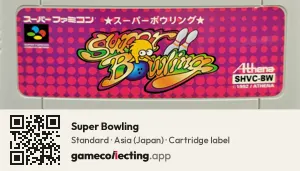 Super Bowling Super Nintendo Entertainment System, Asia cartridge label