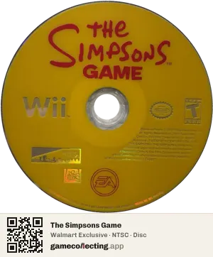 The Simpsons Game Nintendo Wii, NTSC disc