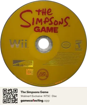 The Simpsons Game Nintendo Wii, NTSC disc