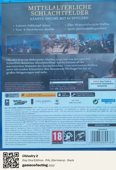 Chivalry 2 PlayStation 5, Germany box back