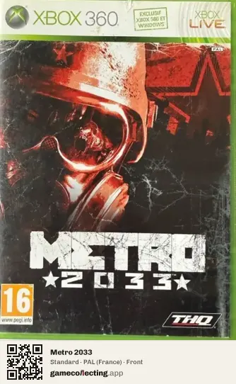 Metro 2033 Xbox 360, France box front