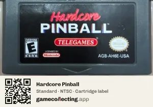 Hardcore Pinball Game Boy Advance, NTSC cartridge label