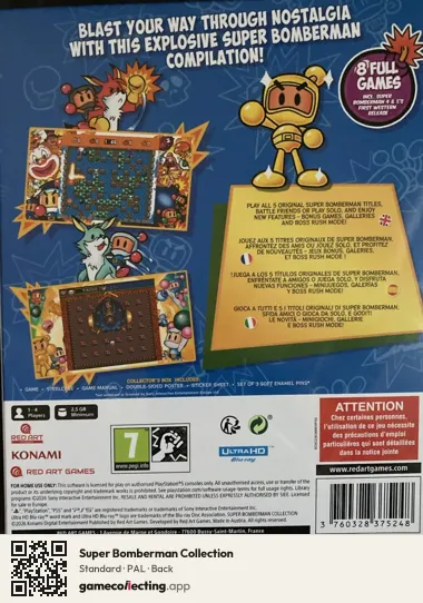 Super Bomberman Collection PlayStation 5, PAL box back