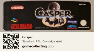 Casper Super Nintendo Entertainment System, PAL cartridge label