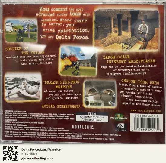 Delta Force: Land Warrior Computer, NTSC box back