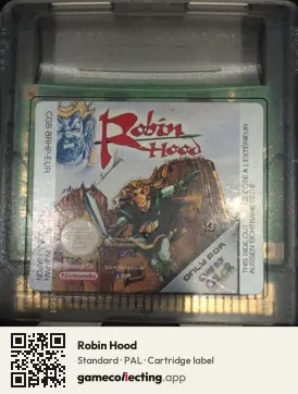 Robin Hood Game Boy Color, PAL cartridge label