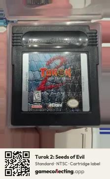 Turok 2: Seeds of Evil Game Boy Color, NTSC cartridge label