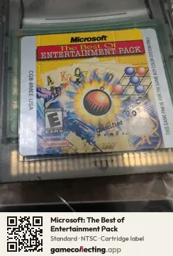 Microsoft: The Best of Entertainment Pack Game Boy Color, NTSC cartridge label