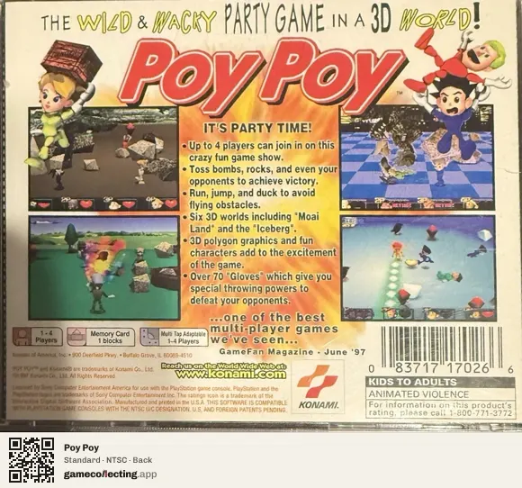 Poy Poy PlayStation, NTSC box back