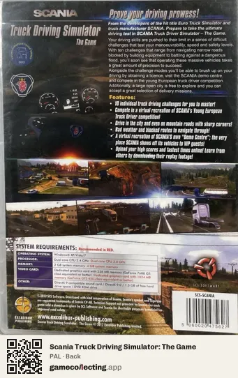 Scania Truck Driving Simulator: The Game Computer, PAL box back