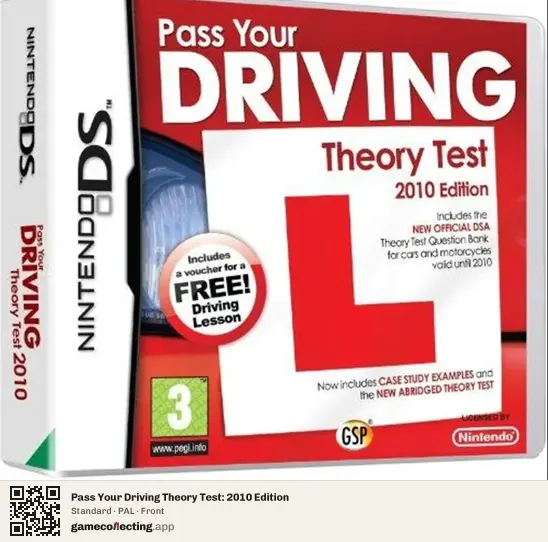 Pass Your Driving Theory Test: 2010 Edition Nintendo DS, PAL box front