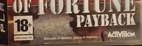 Soldier of Fortune: Payback, the PEGI square on its front