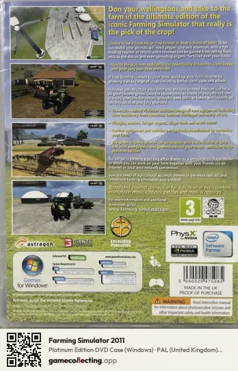 Farming Simulator 2011 Computer, United Kingdom box back