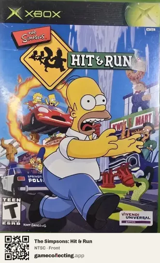 The Simpsons: Hit & Run Xbox, NTSC box front