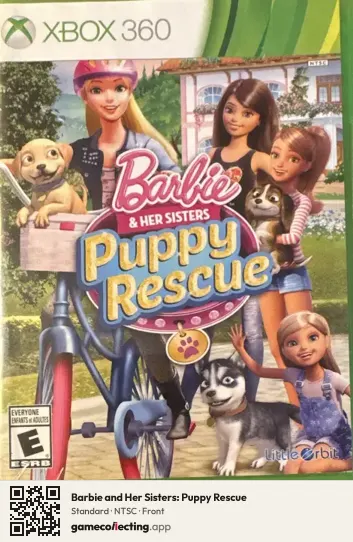 Barbie and Her Sisters: Puppy Rescue Xbox 360, NTSC box front
