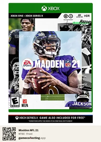 Madden NFL 21 Xbox One, NTSC box front