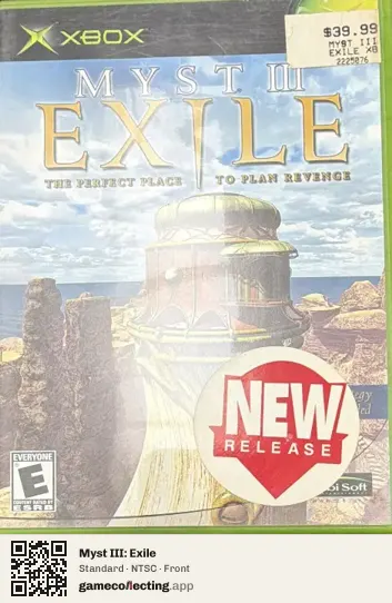 Myst III: Exile Xbox, NTSC box front