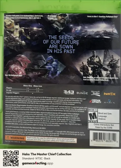 Halo: The Master Chief Collection Xbox One, NTSC box back