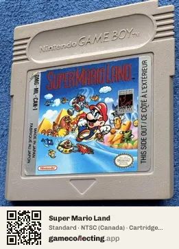 Super Mario Land Game Boy, NTSC cartridge label