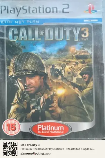 Call of Duty 3 PlayStation 2, United Kingdom box front