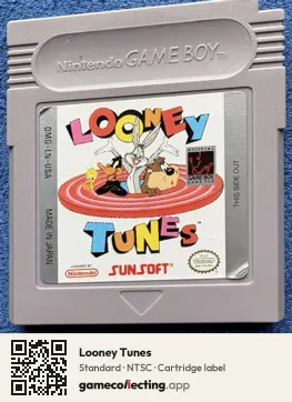 Looney Tunes Game Boy, NTSC cartridge label