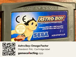 Astro Boy: Omega Factor Game Boy Advance, PAL cartridge label