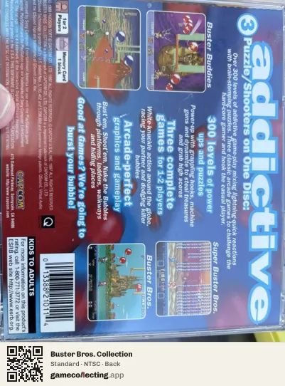 Buster Bros. Collection PlayStation, NTSC box back