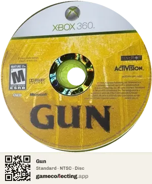 Gun Xbox 360, NTSC disc