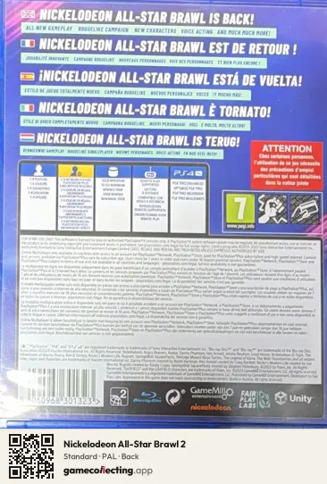 Nickelodeon All-Star Brawl 2 PlayStation 4, PAL box back