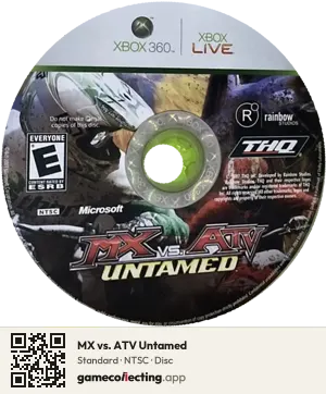 MX vs. ATV Untamed Xbox 360, NTSC disc