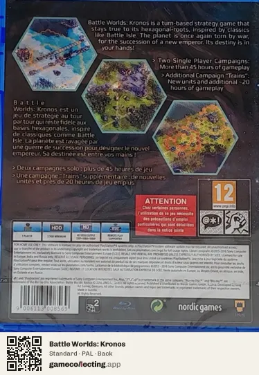 Battle Worlds: Kronos PlayStation 4, PAL box back
