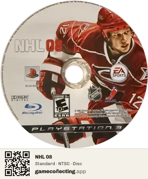 NHL 08 PlayStation 3, NTSC disc