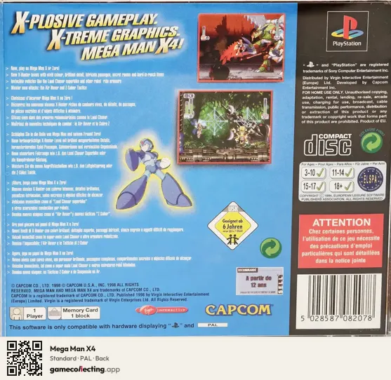 Mega Man X4 PlayStation, PAL box back