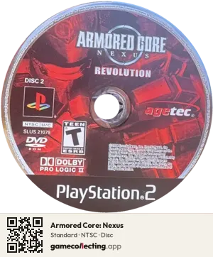 Armored Core: Nexus PlayStation 2, NTSC disc