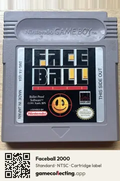 Faceball 2000 Game Boy, NTSC cartridge label