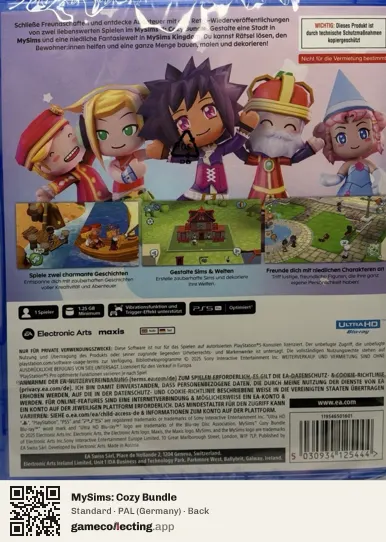 MySims: Cozy Bundle PlayStation 5, Germany box back