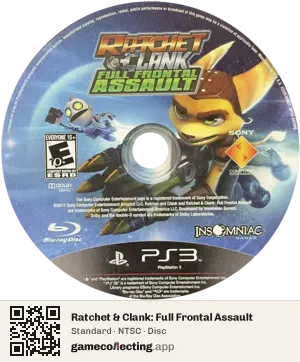 Ratchet & Clank: Full Frontal Assault PlayStation 3, NTSC disc