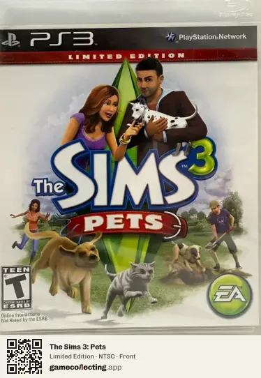 The Sims 3: Pets PlayStation 3, NTSC box front