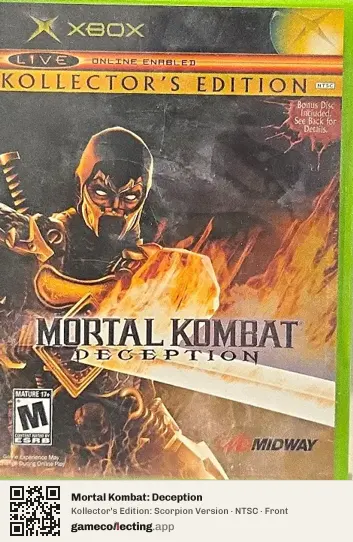 Mortal Kombat: Deception Xbox, NTSC box front