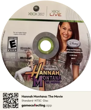 Hannah Montana: The Movie Xbox 360, NTSC disc