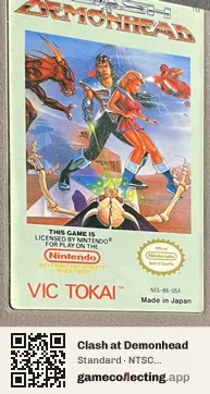Clash at Demonhead Nintendo Entertainment System, NTSC cartridge label