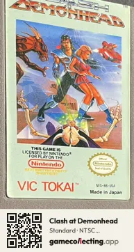Clash at Demonhead Nintendo Entertainment System, NTSC cartridge label