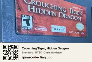 Crouching Tiger, Hidden Dragon Game Boy Advance, NTSC cartridge label