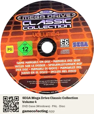 SEGA Mega Drive Classic Collection Volume 4 Computer, PAL disc