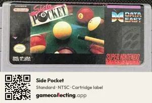 Side Pocket Super Nintendo Entertainment System, NTSC cartridge label