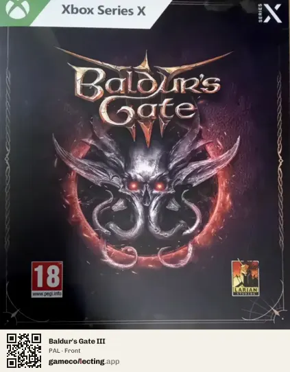 Baldur's Gate III Xbox Series X, PAL box front