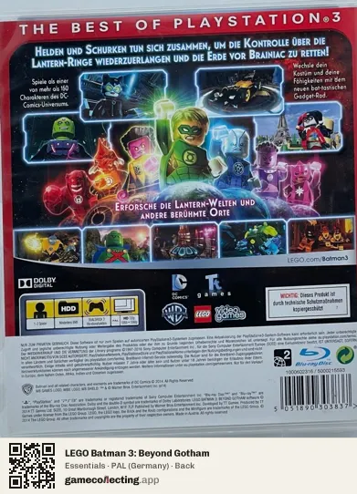 LEGO Batman 3: Beyond Gotham PlayStation 3, Germany box back