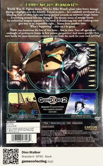 Dino Stalker PlayStation 2, NTSC box back